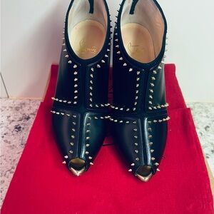 Christian Louboutin Black Studded Women's Booties Size 39 IT or 9 US
